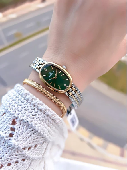 Daniel Klein Oval Kasa Vintage Özel Seri 2 Yıl Garantili 3 Atm Kadın Kol Saati+Bileklik BD.14130.7 - Resim 2