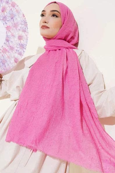 Organik Bambu Kraş Şal Pembe - Resim 2