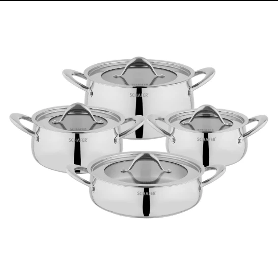 Schafer Galaxy Çelik Tencere Seti 8 Parça-Inox 13002-INX01 ürün görseli