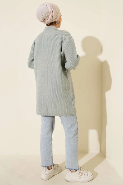 Selanik Örgü Yumoş Triko Tunik Mint - Resim 3