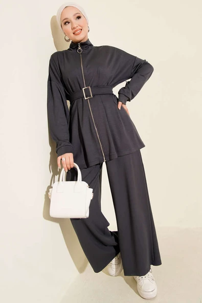 Kemer Tokalı Pensli İkili Takım Füme ürün görseli 1