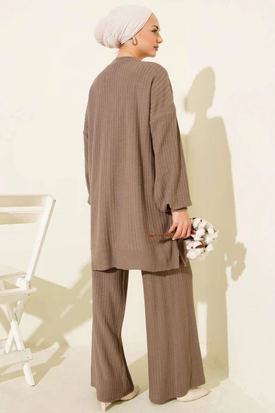 Fitilli Basic Triko İkili Takım Vizon - Resim 3