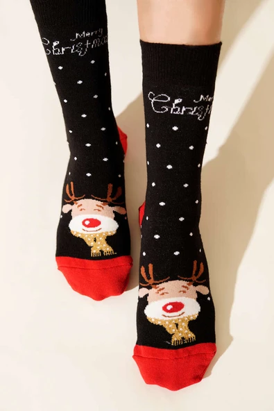 Unisex Yılbaşı Soket Çorap Asorti 2 - Resim 2