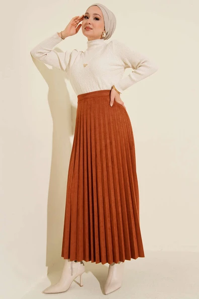 Piliseli Süet Etek Kiremit - Resim 2