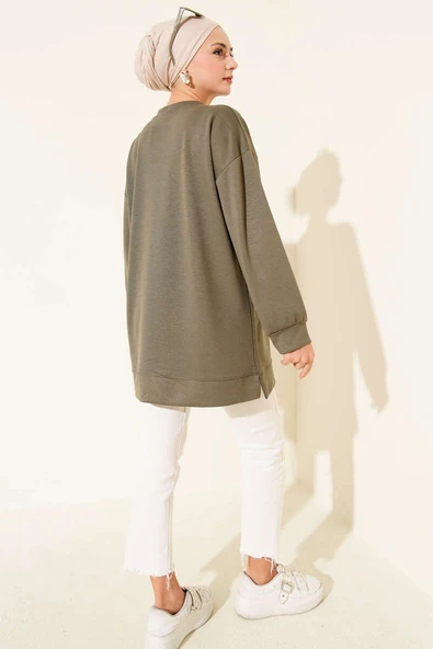 Mini Yıldız Taşlı Tunik Haki - Resim 3