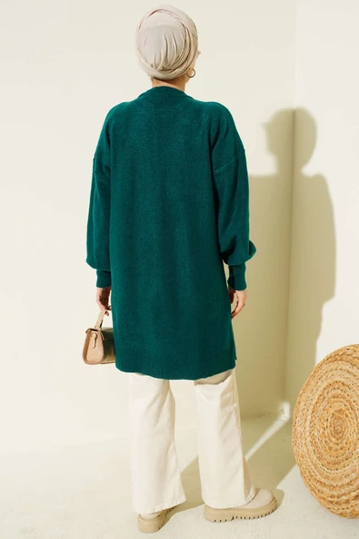 Kiraz Salkımlı Kabartma Yumoş Triko Tunik Nefti - Resim 3