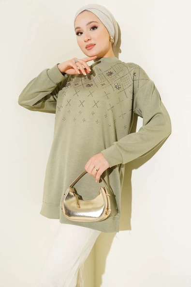 Baklava Taşlı Loyşa Tunik Nefti ürün görseli 1