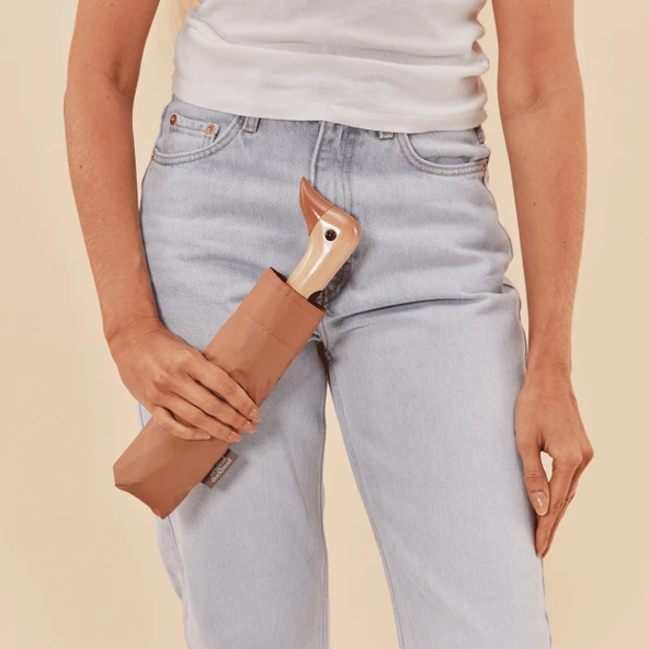 Original Duckhead Duck Kompakt Şemsiye - Mocha - Resim 5