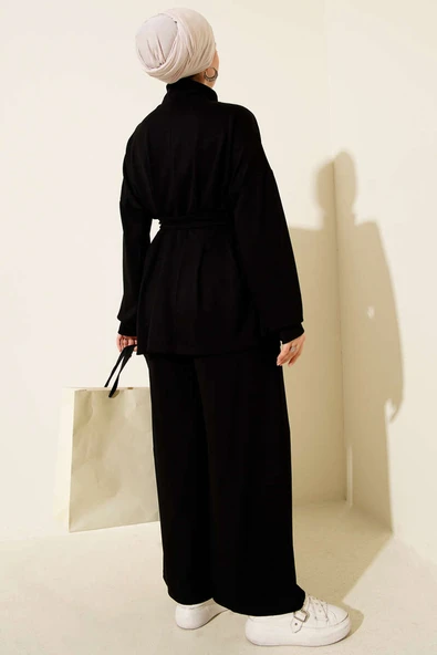 Kemer Tokalı Pensli İkili Takım Siyah - Resim 3