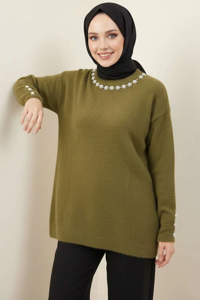 Yaka İncili Sakallı Tunik Haki ürün görseli