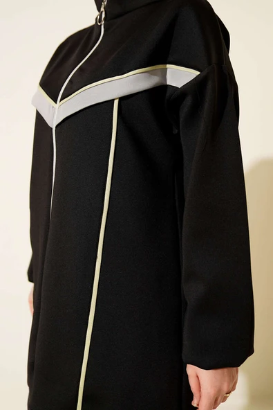 Biyeli Şeritli Scuba İkili Takım Siyah - Resim 4