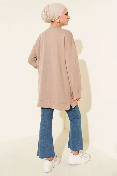 Mini Yıldız Taşlı Tunik Bej - Resim 3