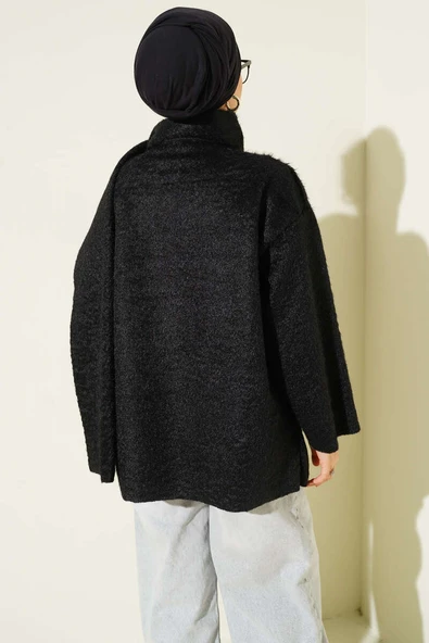 Atkılı Sakallı Ceket Siyah - Resim 3