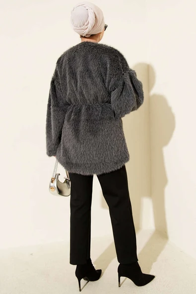 Gold Düğmeli Sakallı Kaban Füme - Resim 3