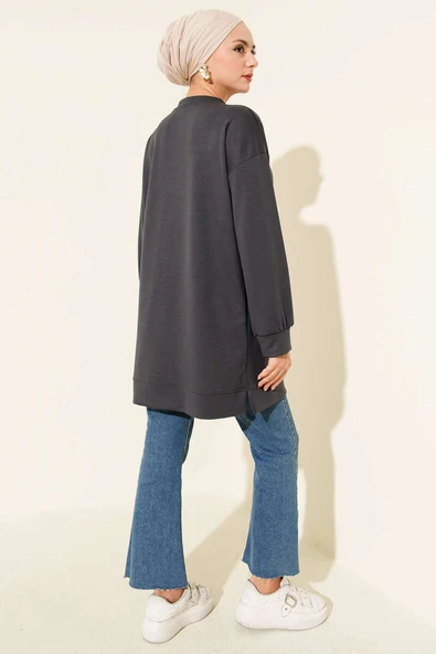 Mini Yıldız Taşlı Tunik Füme - Resim 3