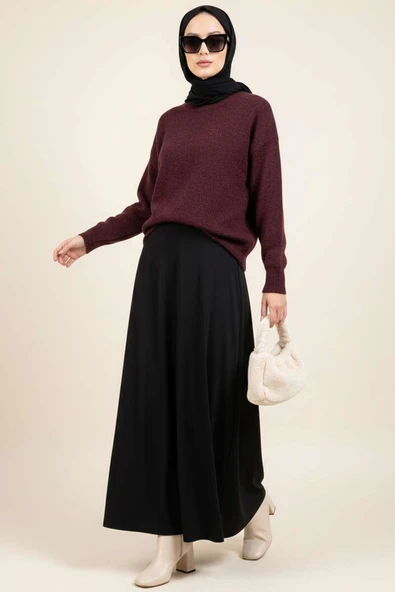 Salaş Yumoş Triko Kazak Bordo - Resim 2