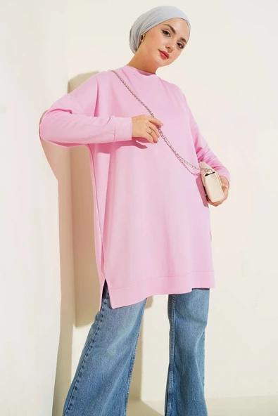 Loyşa Armalı Basic Tunik Pembe ürün görseli