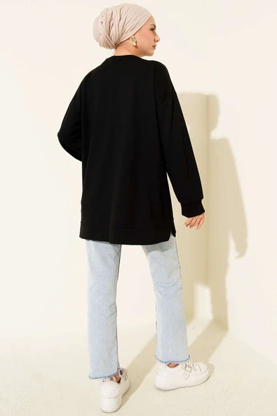 Mini Yıldız Taşlı Tunik Siyah - Resim 3