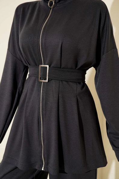 Kemer Tokalı Pensli İkili Takım Füme - Resim 4