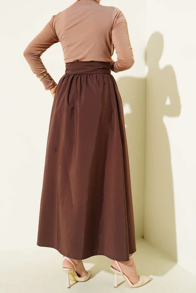 Kuşaklı Çan Etek Kahve - Resim 3