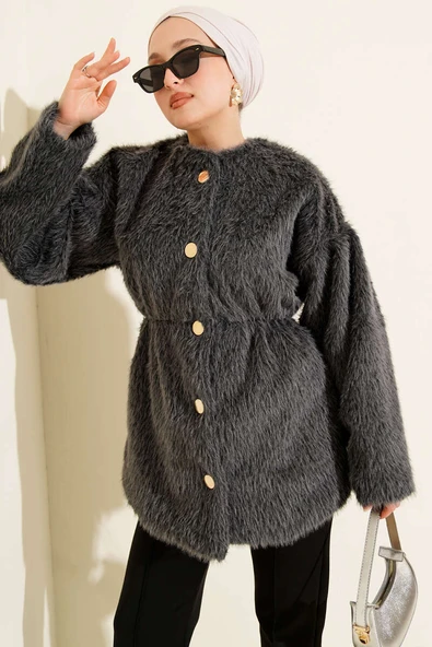 Gold Düğmeli Sakallı Kaban Füme ürün görseli 1