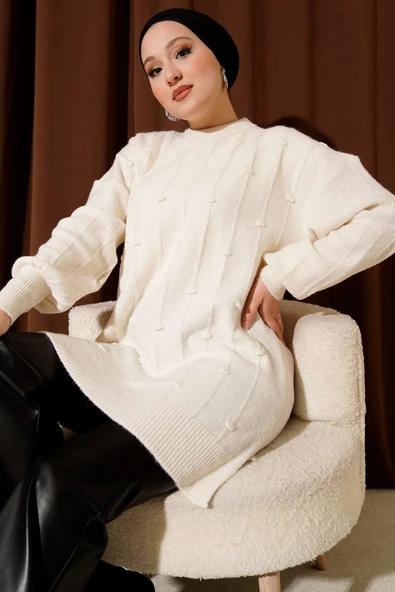 Damla Desen Yumoş Triko Kazak Kemik ürün görseli