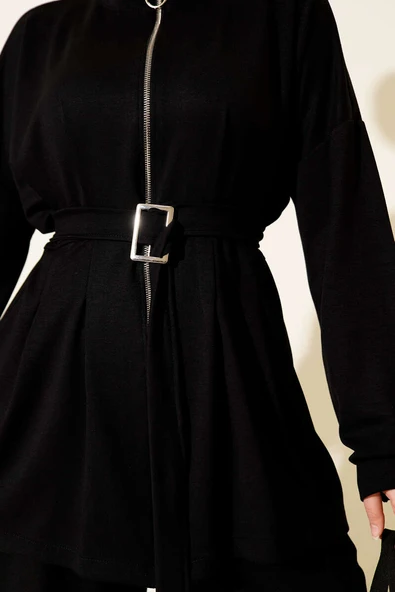 Kemer Tokalı Pensli İkili Takım Siyah - Resim 4