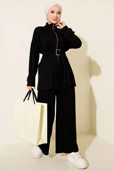 Kemer Tokalı Pensli İkili Takım Siyah ürün görseli 1