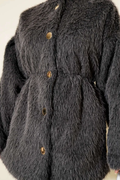 Gold Düğmeli Sakallı Kaban Füme - Resim 4