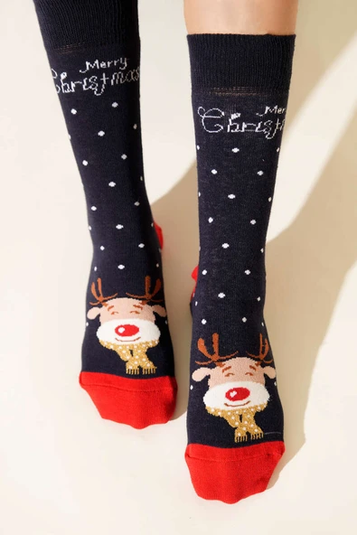 Unisex Yılbaşı Soket Çorap Asorti 1 - Resim 2