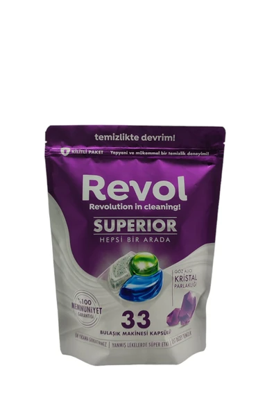 REVOL Superior Hepsi Bir Arada Bulaşık Makinesi Kapsülü Tableti 33 Yıkama - Resim 5