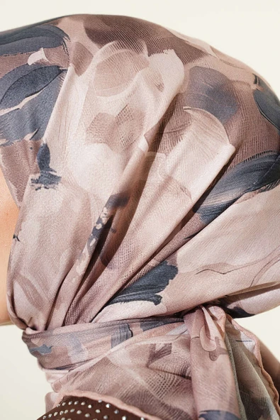 Desenli Demore Latte Serisi Eşarp Asorti 5 - Resim 4