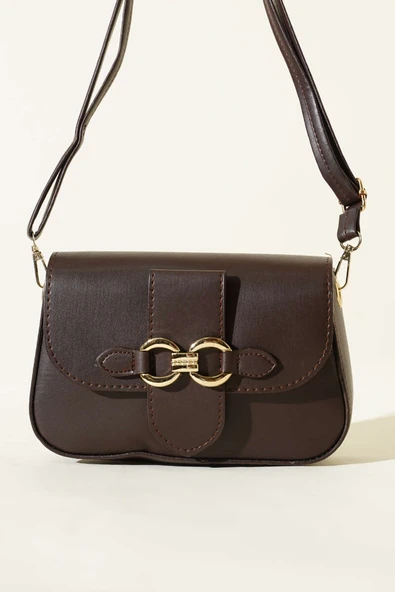 Yaldız Tokalı Kadın El Çantası Acı Kahve - Resim 2