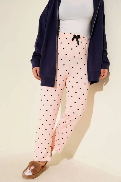 Bel Lastikli Desenli Pijama Altı Yavru Ağzı ürün görseli 1