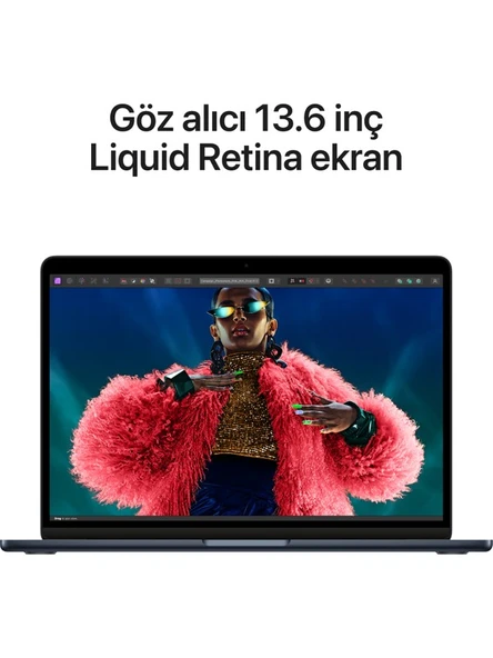 APPLE MacBook Air M3 Çip 8GB 512GB SSD macOS 13" Taşınabilir Bilgisayar Gece Yarısı MRXW3TU/A - Resim 4