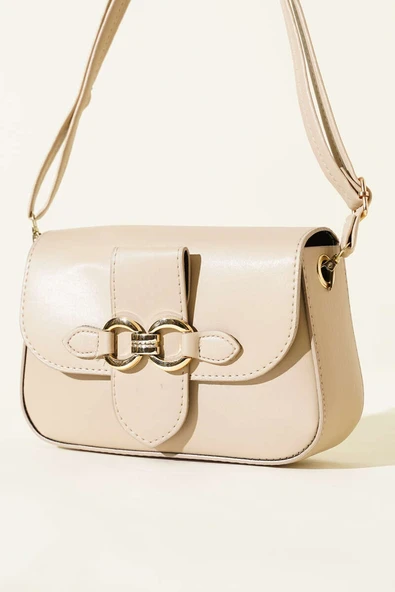 Yaldız Tokalı Kadın El Çantası Bej ürün görseli 1