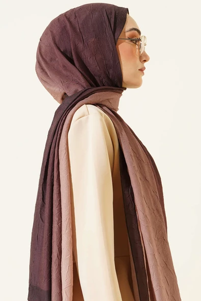 Bambu Kraş Degrade Şal Camel -15 - Resim 3