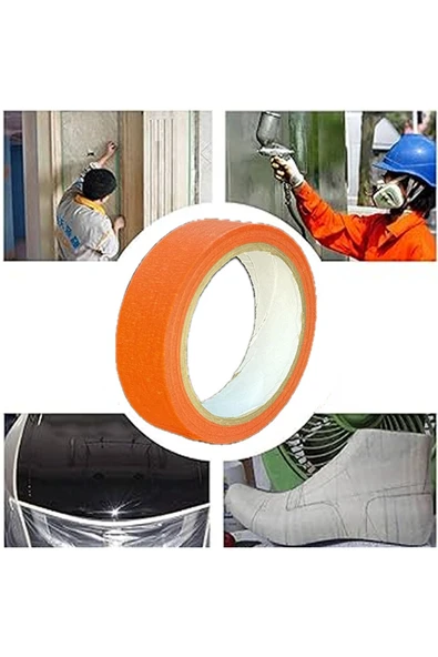 Renkli Maskeleme Kağıt Bant Boya Bandı 24mmx20mt Turuncu ürün görseli