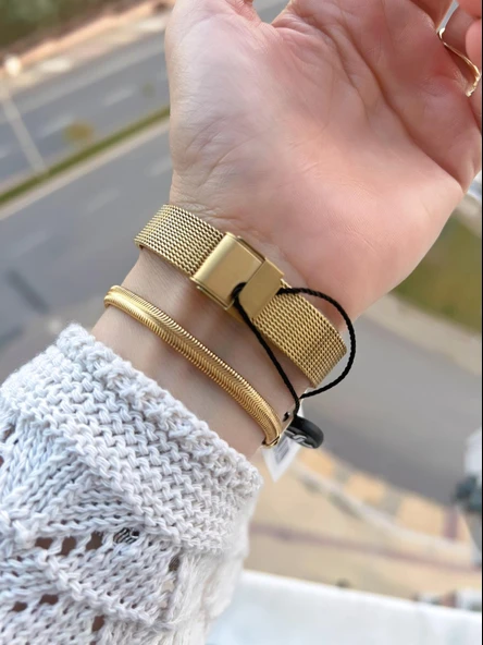 Daniel Klein Çelik Hasır Kordon 2 Yıl Garantili 3Atm Suya Dayanıklı Kadın Kol Saati+Bileklik B141192 - Resim 3