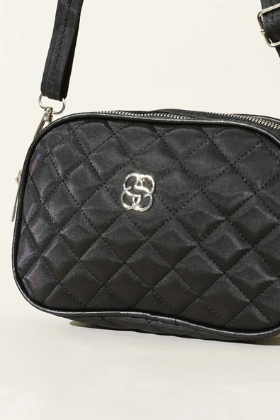 Metal Armalı 3 Bölmeli El Çantası Siyah - Resim 3