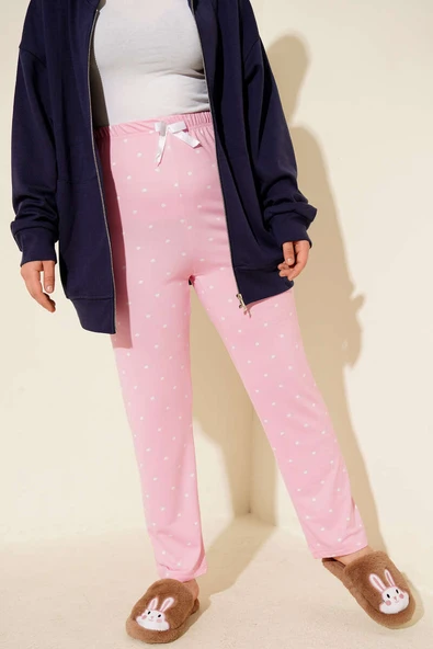 Bel Lastikli Desenli Pijama Altı Pembe - Resim 2