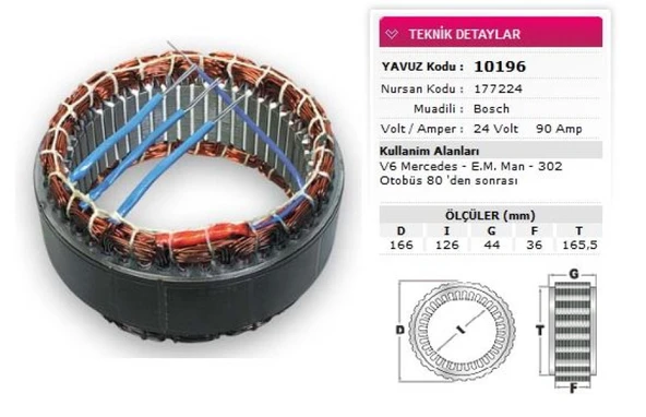 Man Truck Stator Bosch Tip 24v 90a V6 Mercedes Em Man 302 Otobus 80 Den Sonrası Nursan 177224 - Yavuz 10 196 ürün görseli