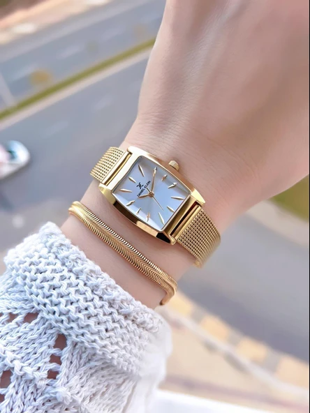 Daniel Klein Çelik Hasır Kordon 2 Yıl Garantili 3Atm Suya Dayanıklı Kadın Kol Saati+Bileklik B141192 - Resim 2