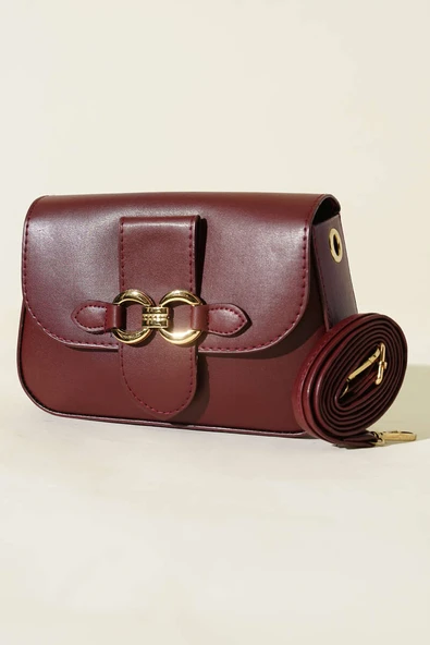 Yaldız Tokalı Kadın El Çantası Bordo ürün görseli 1