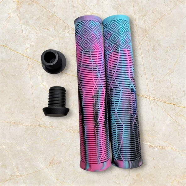 17 CM Mtb Bmx Freeride Elcik Silikon Bisiklet Elcik Kaymaz Yapı Dirt Jump Bisiklet Elciği Pembe Turkuaz - Resim 6