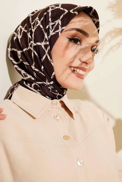 Desenli Acı Kahve Serisi Eşarp Asorti 2 ürün görseli 1