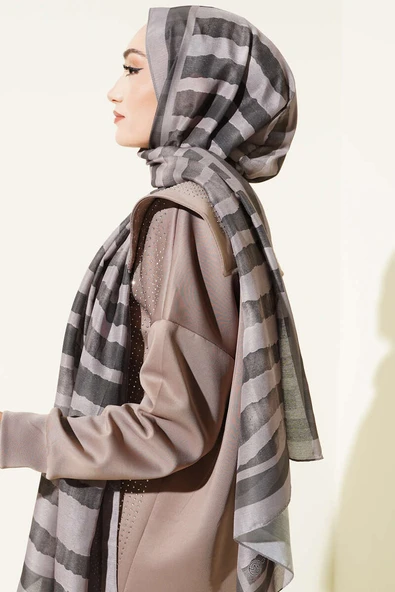 Stick Desen Lina Şal Taş - Resim 3