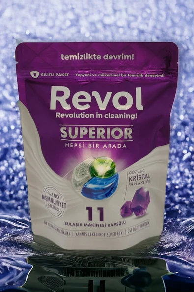 REVOL Superior Hepsi Bir Arada Bulaşık Makinesi Kapsülü Tableti 11 Yıkama - Resim 4