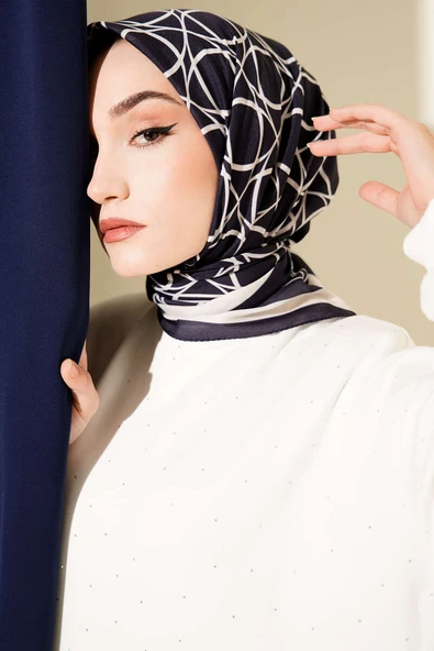 Desenli Lacivert Serisi Eşarp Asorti 12 ürün görseli 1