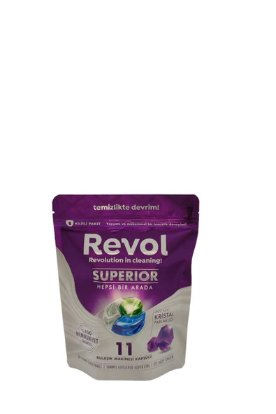 REVOL Superior Hepsi Bir Arada Bulaşık Makinesi Kapsülü Tableti 11 Yıkama - Resim 6